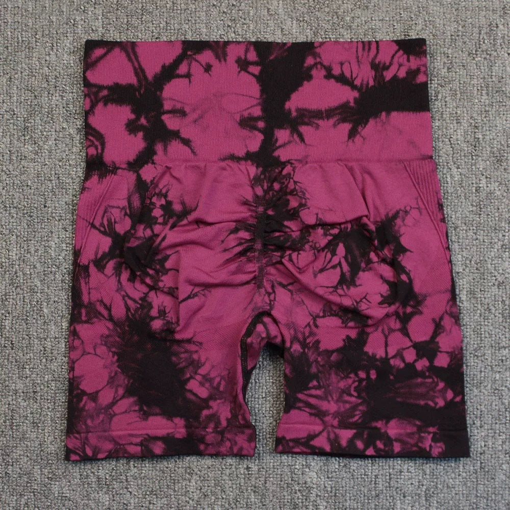 Tie-dye Printed Yoga Pants Summer Quick-drying Fitness Shorts Sexy High-waisted Hip-lifting Leggings Women Pants Tie-dye Printed Yoga Pants Summer Quick-drying Fitness Shorts Sexy High-waisted Hip-lifting Leggings Women Pants